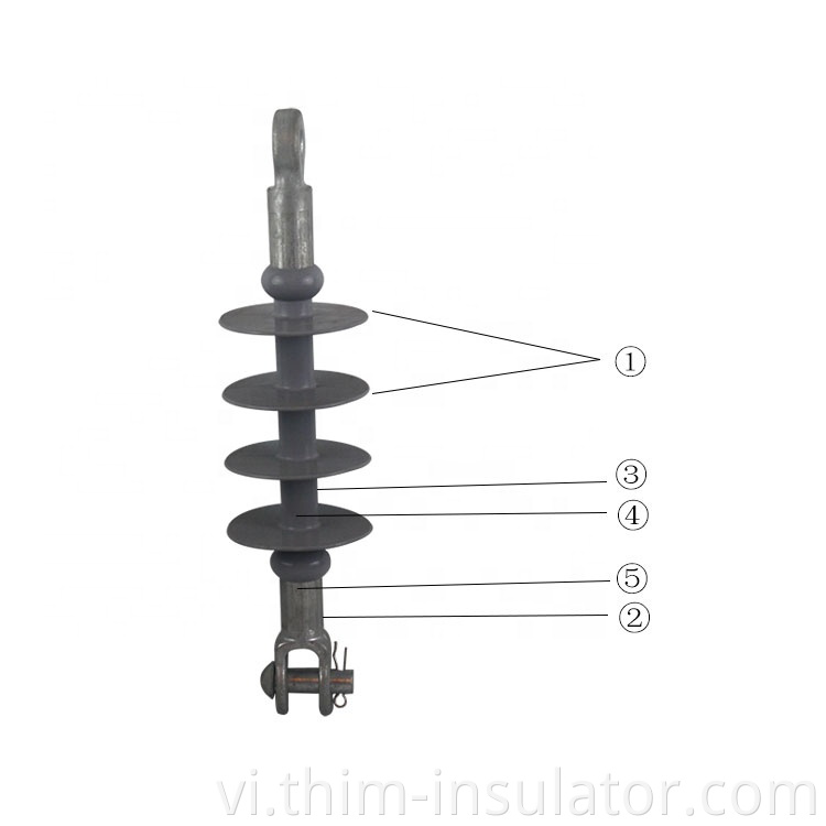 Polymer High Voltage 36KV 40KN Silicone Composite Insulator